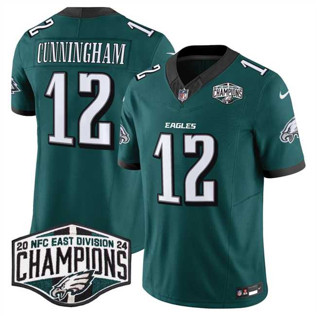 Mens Philadelphia Eagles #12 Randall Cunningham Green 2024 New NFC East Champions F.U.S.E. Vapor Untouchable Limited Stitched Jersey